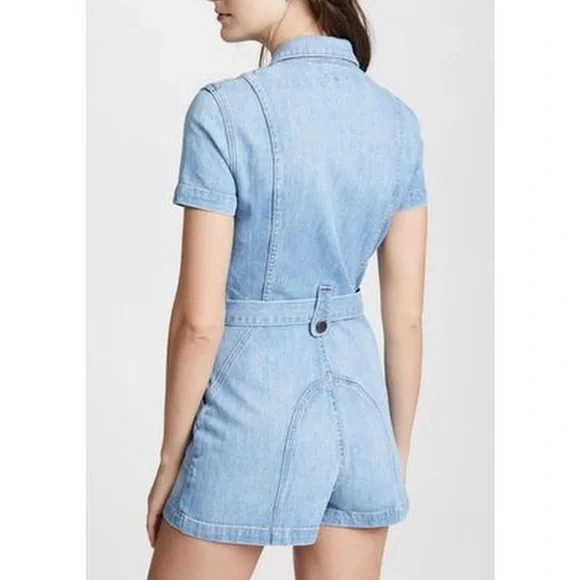 Alice + Olivia Light Blue Denim Romper, 26 - Picture 2 of 3